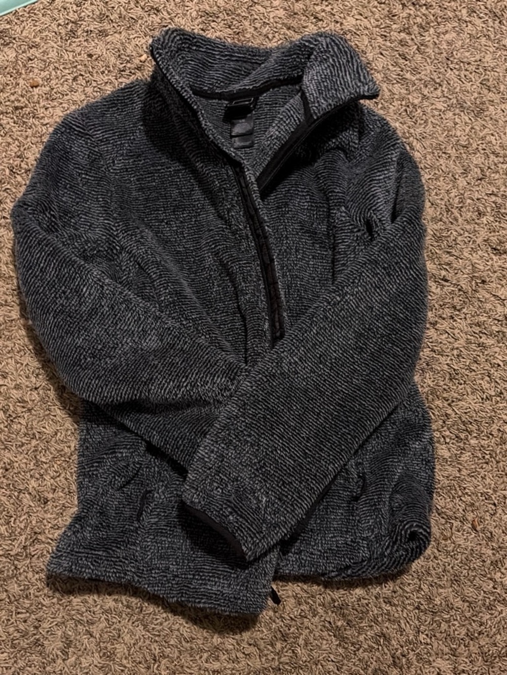 Charcoal Quarter-Zip fleece Sweater